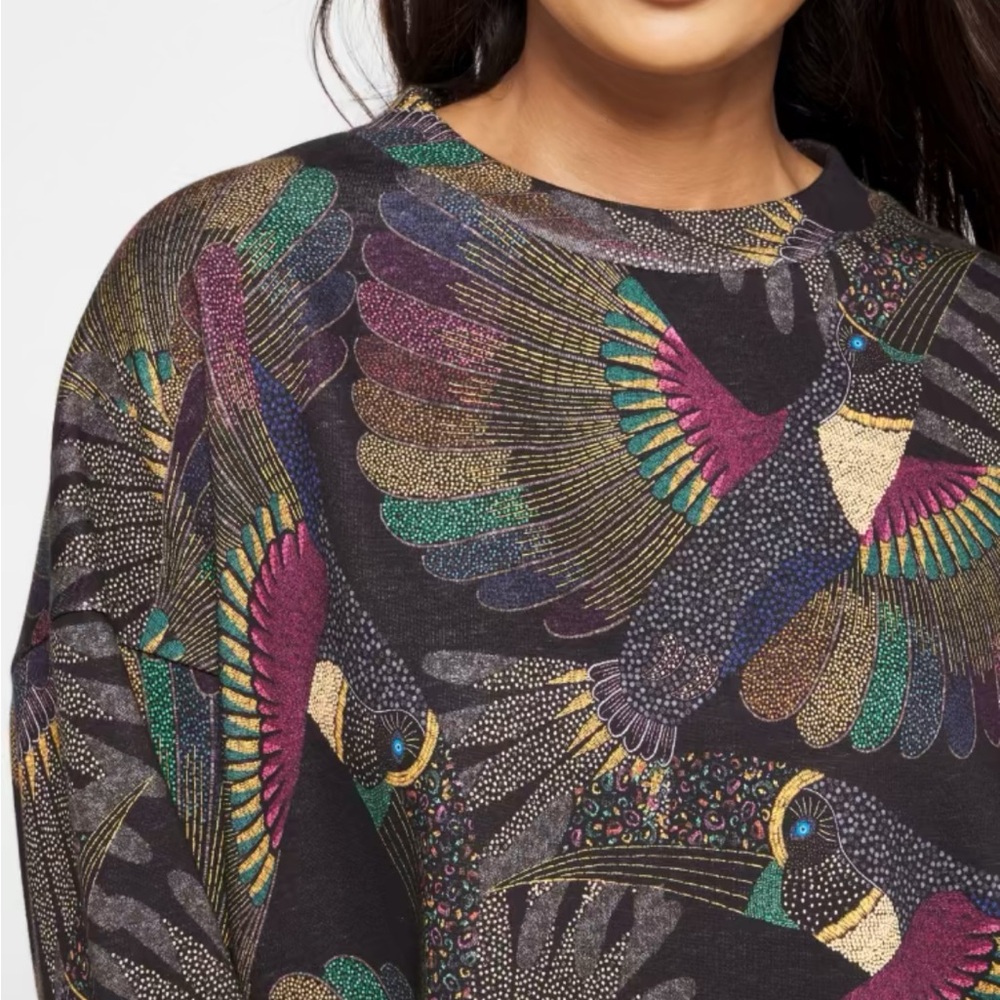 Farm Rio Toucan knit sweatshirt sz Small - Picture 2 of 6